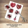 Vampire Valentine Bite Floral Arrangements, Rose Floral PNG, Rose Bouquet, Gothic Flower Art, Valentine Decor, Ornaments, Digital download