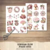 Gingham Glow Clipart Set – Plaid Holiday Illustrations, Festive Floral Graphics, Cozy Winter Christmas, Santa PNG, Digital download