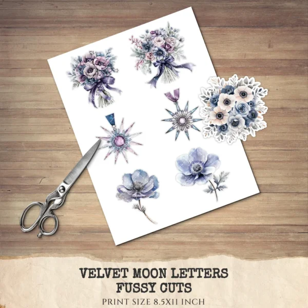 Velvet Moon Letters Floral Arrangements, Anemone Floral PNG, Anemone Bouquet, Magical Flowers, Ornaments, Flower Art, Digital download