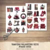 Vampire Valentine Bite Clipart Set – Dark Romance Illustrations, Gothic Haunted Graphics, Victorian, Florals, Academia PNG, Digital download