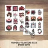 Vampire Valentine Bite Clipart Set – Dark Romance Illustrations, Gothic Haunted Graphics, Victorian, Florals, Academia PNG, Digital download