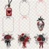 Vampire Valentine Bite Floral Arrangements, Rose Floral PNG, Rose Bouquet, Gothic Flower Art, Valentine Decor, Ornaments, Digital download