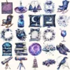 Velvet Moon Letters Clipart Set – Celestial Mystical Illustrations, Floral Moon Graphics, Ethereal Women, Moonlight PNG, Digital download