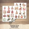 Gingham Glow Clipart Set – Plaid Holiday Illustrations, Festive Floral Graphics, Cozy Winter Christmas, Santa PNG, Digital download