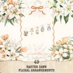 Easter Dawn Floral Arrangements, Peach Floral PNG, White Lily Bouquet, Peach Tulip Flower Art, Floral Decor, Ornaments, Digital download