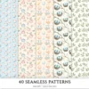 Easter Dawn Seamless Patterns, Peach Floral JPEG, Pastel Easter, Springtime Pattern, White Lily Repeating Pattern, Digital Scrapbook Paper