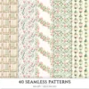 Blush Tulip Letters Seamless Patterns, Tulip Floral JPEG, Springtime, Floral bird Pattern, Cottage Repeating Pattern,Digital Scrapbook Paper