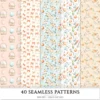 Easter Dawn Seamless Patterns, Peach Floral JPEG, Pastel Easter, Springtime Pattern, White Lily Repeating Pattern, Digital Scrapbook Paper