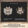 Ancient Wolf Queen Clipart Set – Regal woman Illustrations, lost kingdom Graphics, Royal Purple, Throne, Crown, Dynasties, Digital download