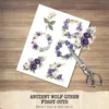 Ancient Wolf Queen Floral Arrangements, Purple Iris Floral PNG, White Rose Bouquet, Flower Art, Ancient Decor, Ornaments, Digital download