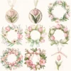 Blush Tulip Letters Floral Arrangements, Tulip Floral PNG, Pink Tulip Bouquet, Spring Flower Art, Floral Decor, Ornaments, Digital download