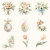 Easter Dawn Floral Arrangements, Peach Floral PNG, White Lily Bouquet, Peach Tulip Flower Art, Floral Decor, Ornaments, Digital download