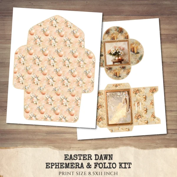Easter Dawn Ephemera & Folio Kit – Soft Pastel Easter, Faith Based Easter Printables, Spring, Vintage Christian Spring, Kit,Digital Download
