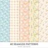 Easter Dawn Seamless Patterns, Peach Floral JPEG, Pastel Easter, Springtime Pattern, White Lily Repeating Pattern, Digital Scrapbook Paper