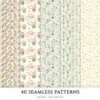 Blush Tulip Letters Seamless Patterns, Tulip Floral JPEG, Springtime, Floral bird Pattern, Cottage Repeating Pattern,Digital Scrapbook Paper