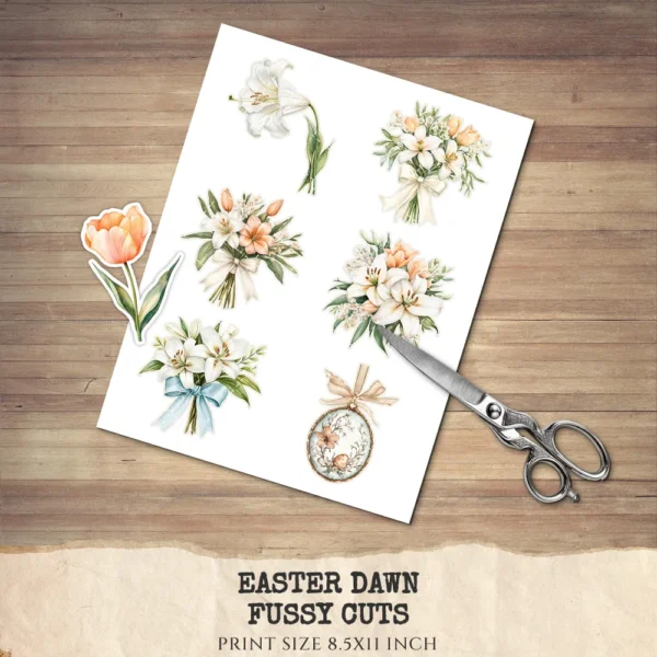 Easter Dawn Floral Arrangements, Peach Floral PNG, White Lily Bouquet, Peach Tulip Flower Art, Floral Decor, Ornaments, Digital download