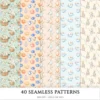 Easter Dawn Seamless Patterns, Peach Floral JPEG, Pastel Easter, Springtime Pattern, White Lily Repeating Pattern, Digital Scrapbook Paper