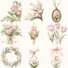Blush Tulip Letters Floral Arrangements, Tulip Floral PNG, Pink Tulip Bouquet, Spring Flower Art, Floral Decor, Ornaments, Digital download