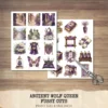 Ancient Wolf Queen Clipart Set – Regal woman Illustrations, lost kingdom Graphics, Royal Purple, Throne, Crown, Dynasties, Digital download