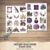 Ancient Wolf Queen Clipart Set – Regal woman Illustrations, lost kingdom Graphics, Royal Purple, Throne, Crown, Dynasties, Digital download