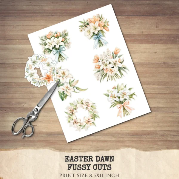 Easter Dawn Floral Arrangements, Peach Floral PNG, White Lily Bouquet, Peach Tulip Flower Art, Floral Decor, Ornaments, Digital download