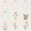 Easter Dawn Floral Arrangements, Peach Floral PNG, White Lily Bouquet, Peach Tulip Flower Art, Floral Decor, Ornaments, Digital download
