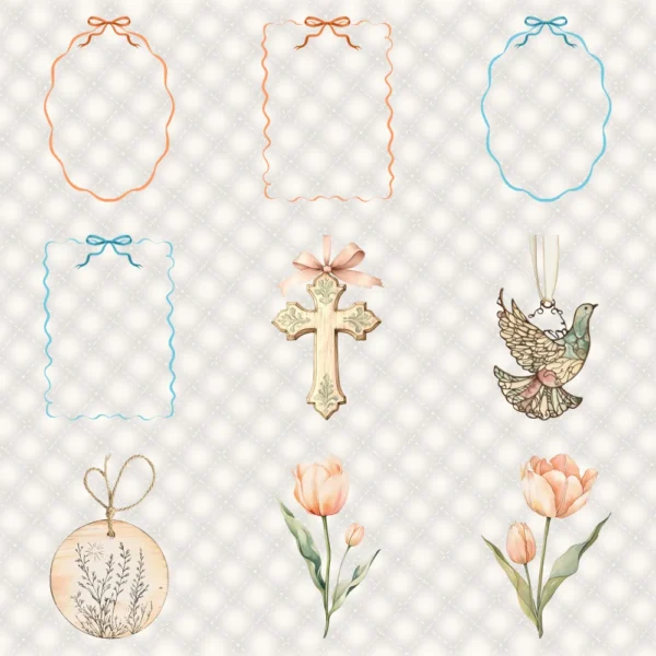 Easter Dawn Floral Arrangements, Peach Floral PNG, White Lily Bouquet, Peach Tulip Flower Art, Floral Decor, Ornaments, Digital download