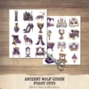 Ancient Wolf Queen Clipart Set – Regal woman Illustrations, lost kingdom Graphics, Royal Purple, Throne, Crown, Dynasties, Digital download