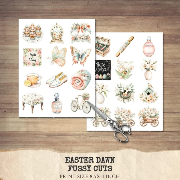 Easter Dawn Clipart Set – Soft Sunrise Illustrations, Faith Based Spring PNG Graphics, Springtime Floral, Soft Peach, Digital download