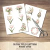 Blush Tulip Letters Floral Arrangements, Tulip Floral PNG, Pink Tulip Bouquet, Spring Flower Art, Floral Decor, Ornaments, Digital download