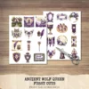 Ancient Wolf Queen Clipart Set – Regal woman Illustrations, lost kingdom Graphics, Royal Purple, Throne, Crown, Dynasties, Digital download