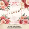 Bloom Wonderland Floral Arrangements, Rose Pink PNG, Rose Bouquet, Dreamy Floral Art, Floral Decor, Floral Ornaments, Digital download