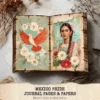 Mexico Pride Junk Journal Pages & Papers – Sombrero, Mexican Floral Printable, Fiesta, Cactus, Patriotic Scrapbook, Digital Download
