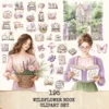Wildflower Nook Clipart Set – Cozy Reading Illustrations, Books and Candles Graphics, Wildflower PNG, Bookworm, Cottagecore,Digital download