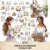 Gentle Apothecary Clipart Set – Vintage Herb Jars PNG Illustrations, Botanical Graphics, Lavender, Chamomile, Rosemary, Digital download