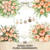 Ostara Spirit Floral Arrangements, Spring Floral PNG, Tulip Bouquet, Tulip Art, Floral Pagan, Decor, Ornaments, Digital Download