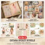 Ostara Spirit Mega Bundle – Pagan Spring Equinox Printables, Ephemera, Journal, Egg Rabbit PNG Clipart, Seamless Pattern, Digital Download