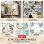 Hydrangea Haven Mega Bundle – Spring Cottage Garden, Ephemera, Journal, Romantic Floral PNG Clipart, Seamless Pattern, Digital Download