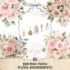 New York Vogue Floral Arrangements, Pink Floral PNG, Rose Bouquet, Springtime Art, Fashion Travel, Modern Decor, Ornaments, Digital Download