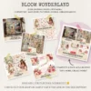Bloom Wonderland Mega Bundle – Dreamy Floral Printables, Ephemera, Journal, Rose Pink PNG Clipart, Seamless Pattern, Digital Download