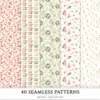 Bloom Wonderland Seamless Patterns, Dreamy Floral JPEG, Rose Pink Pattern, Lantern, Bunny, Spring Repeating Pattern, Digital Scrapbook Paper