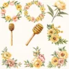 Honey Petal Archive Floral Arrangements, Peony Floral PNG, Yellow Peony Bouquet, Spring Flower Art, Floral Decor, Ornaments,Digital download