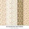 Rusted Plow and Wild Grains Seamless Patterns, Farmhouse JPEG, Harvest Pattern, Spring Grain Repeating Pattern, Digital Scrapbook Paper