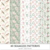 Swan Ballet Seamless Patterns, Pink Ballet JPEG, Peony Floral Pattern, Tutu, Polka, Pink Bow Repeating Pattern, Digital Scrapbook Paper