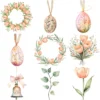 Ostara Spirit Floral Arrangements, Spring Floral PNG, Tulip Bouquet, Tulip Art, Floral Pagan, Decor, Ornaments, Digital Download