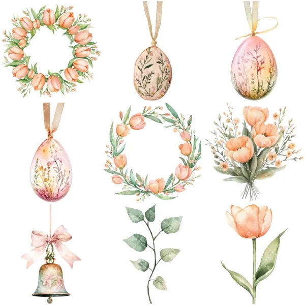 Ostara Spirit Floral Arrangements, Spring Floral PNG, Tulip Bouquet, Tulip Art, Floral Pagan, Decor, Ornaments, Digital Download