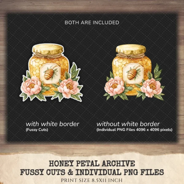 Honey Petal Archive Clipart Set – Vintage Botanical Illustrations, Antique Floral Graphics, Springtime, Spring Peony, Digital download