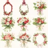 Strawberry Market Floral Arrangements, Spring Fruit PNG, Daisy Bouquet, Strawberry Blossom Art, Floral Decor, Ornaments, Digital download