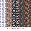 Gothic Veil Spring Seamless Patterns, Haunted Floral JPEG, Gothic Pattern, Lace, Dark Floral Repeating Pattern, Digital Scrapbook Paper