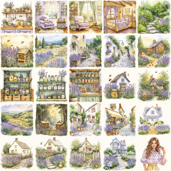 Honey and Herbs Clipart Set – Lavender Herb Illustrations, Honey Pot Graphics, Rustic Recipe, Rosemary PNG Clipart, Digital download